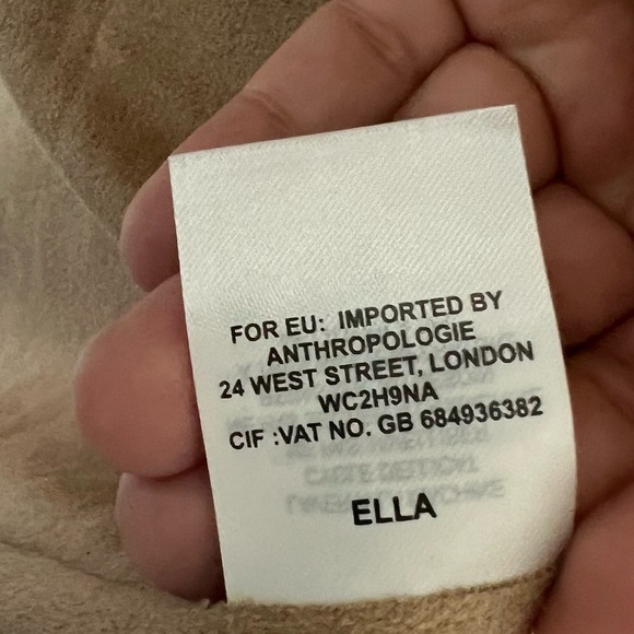 Anthropologie Anderson & Lauth Taupe Faux Suede Fringe Poncho Kimino- One Size - Picture 11 of 12